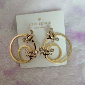 Kate Spade Picnic Perfect Bee Hoop Earrings